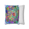 Spun Polyester Square Pillowcase Mandala Art - Original Fine Art - Hand - drawn - Pale Lavender - Blululi