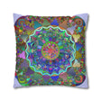 Spun Polyester Square Pillowcase Mandala Art - Original Fine Art - Hand - drawn - Pale Lavender - Blululi