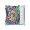 Spun Polyester Square Pillowcase Mandala Art - Original Fine Art - Hand - drawn - Pale Lavender - Blululi