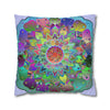 Spun Polyester Square Pillowcase Mandala Art - Original Fine Art - Hand - drawn - Pale Lavender - Blululi