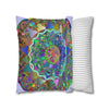 Spun Polyester Square Pillowcase Mandala Art - Original Fine Art - Hand - drawn - Pale Lavender - Blululi