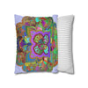 Spun Polyester Square Pillowcase Mandala Art - Original Fine Art - Hand - drawn - Pale Lavender - Blululi