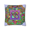 Spun Polyester Square Pillowcase Mandala Art - Original Fine Art - Hand - drawn - Pale Lavender - Blululi