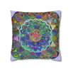 Spun Polyester Square Pillowcase Mandala Art - Original Fine Art - Hand - drawn - Pale Lavender - Blululi