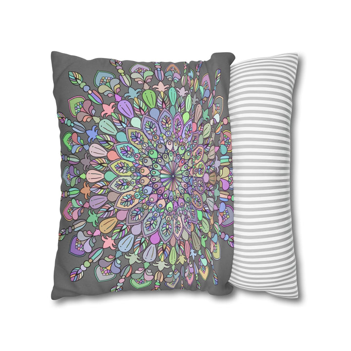 Spun Polyester Square Pillowcase Mandala Art - Original Fine Art - Hand - drawn - Pastel colors - Blululi