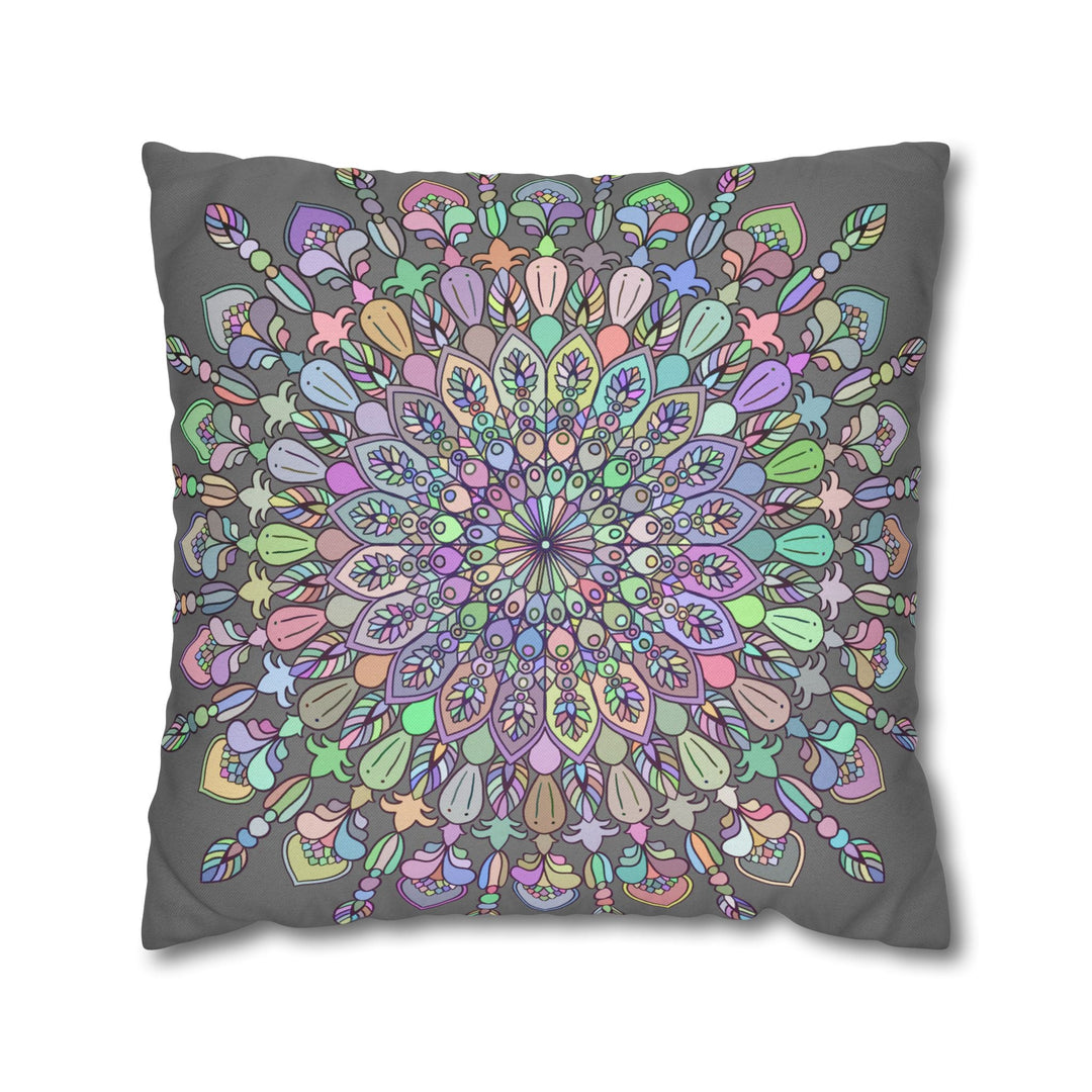 Spun Polyester Square Pillowcase Mandala Art - Original Fine Art - Hand - drawn - Pastel colors - Blululi