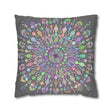 Spun Polyester Square Pillowcase Mandala Art - Original Fine Art - Hand - drawn - Pastel colors - Blululi