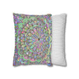 Spun Polyester Square Pillowcase Mandala Art - Original Fine Art - Hand - drawn - Pastel colors - Blululi
