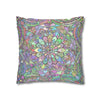 Spun Polyester Square Pillowcase Mandala Art - Original Fine Art - Hand - drawn - Pastel colors - Blululi