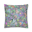 Spun Polyester Square Pillowcase Mandala Art - Original Fine Art - Hand - drawn - Pastel colors - Blululi