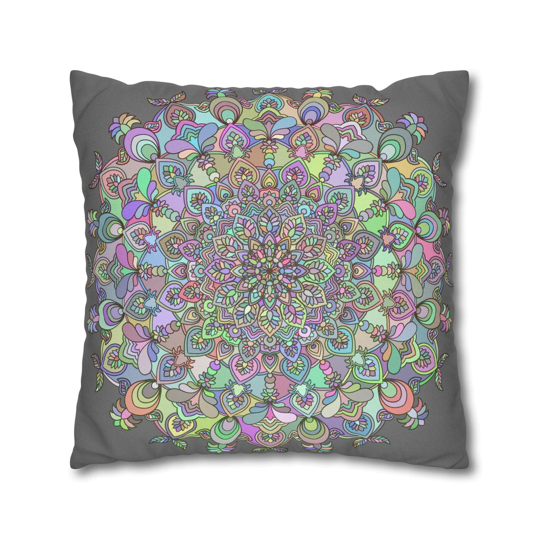 Spun Polyester Square Pillowcase Mandala Art - Original Fine Art - Hand - drawn - Pastel colors - Blululi