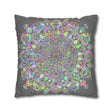 Spun Polyester Square Pillowcase Mandala Art - Original Fine Art - Hand - drawn - Pastel colors - Blululi