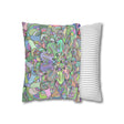 Spun Polyester Square Pillowcase Mandala Art - Original Fine Art - Hand - drawn - Pastel colors - Blululi