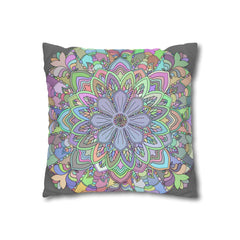 Spun Polyester Square Pillowcase Mandala Art - Original Fine Art - Hand - drawn - Pastel colors - Blululi