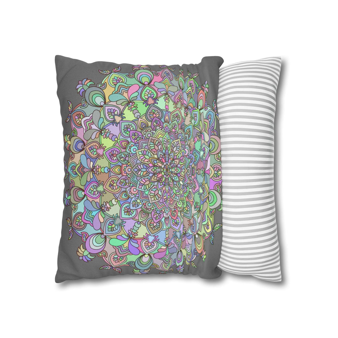 Spun Polyester Square Pillowcase Mandala Art - Original Fine Art - Hand - drawn - Pastel colors - Blululi