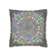Spun Polyester Square Pillowcase Mandala Art - Original Fine Art - Hand - drawn - Pastel colors - Blululi