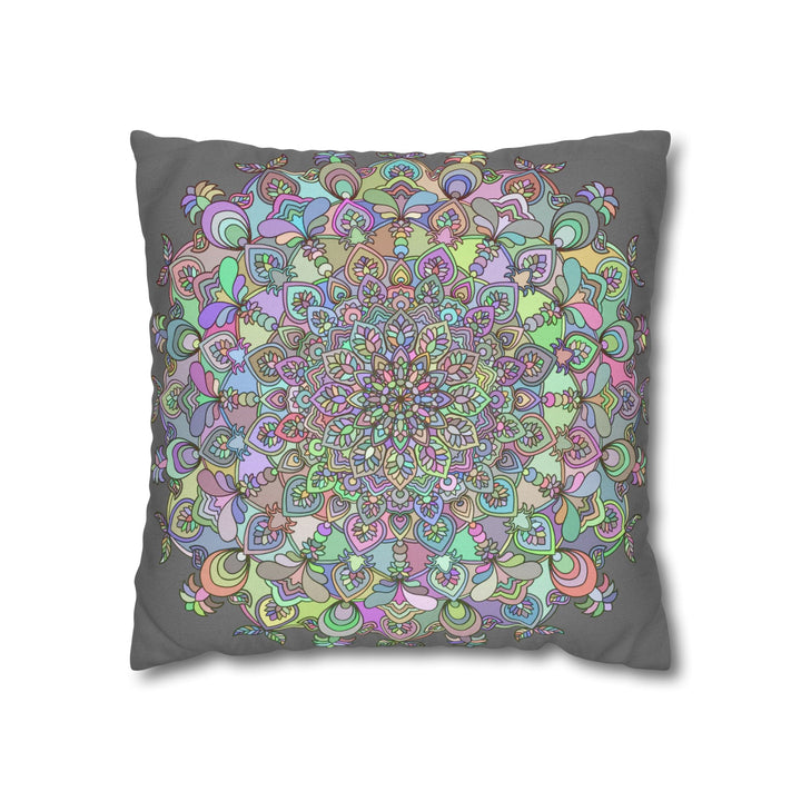 Spun Polyester Square Pillowcase Mandala Art - Original Fine Art - Hand - drawn - Pastel colors - Blululi