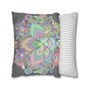 Spun Polyester Square Pillowcase Mandala Art - Original Fine Art - Hand - drawn - Pastel colors - Blululi