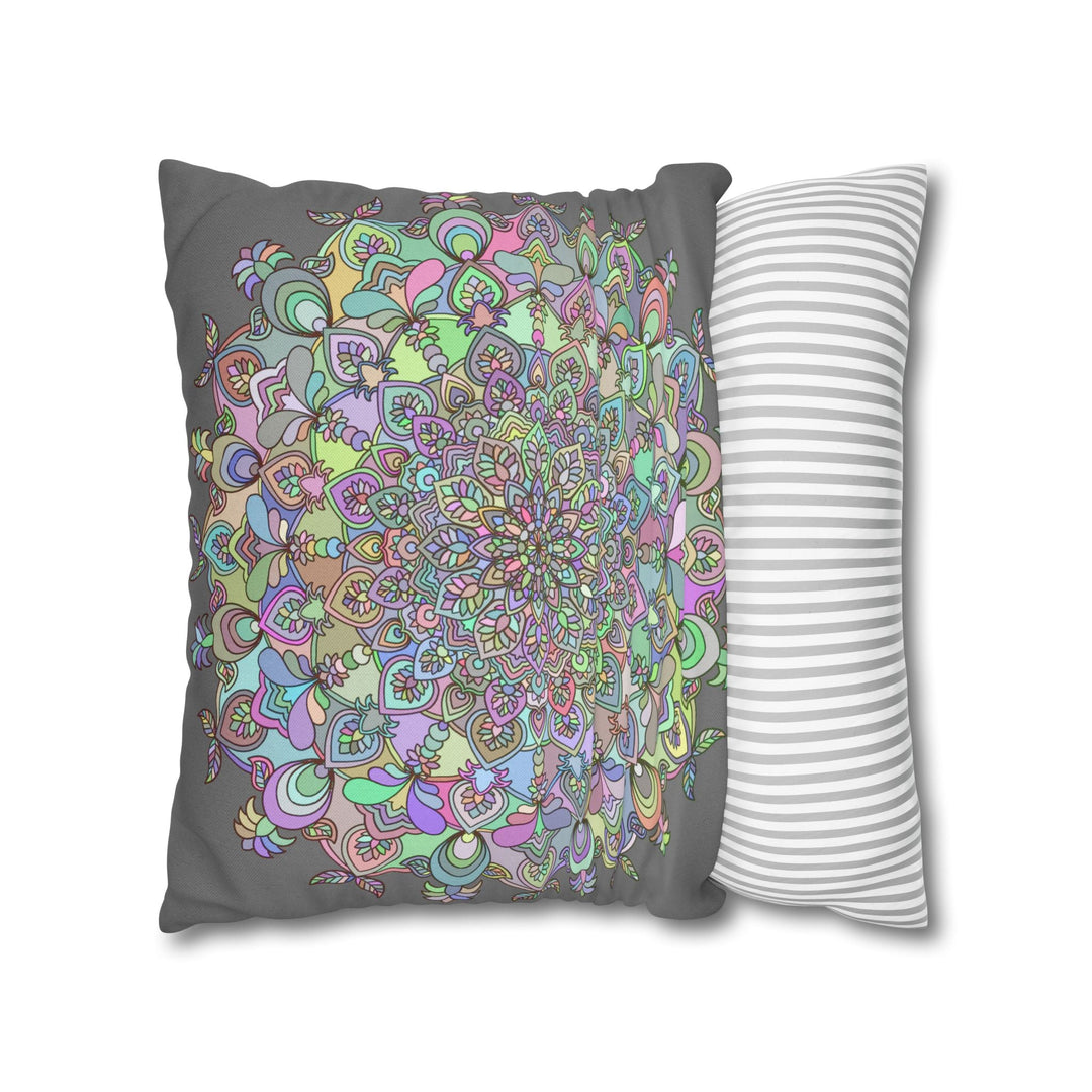 Spun Polyester Square Pillowcase Mandala Art - Original Fine Art - Hand - drawn - Pastel colors - Blululi