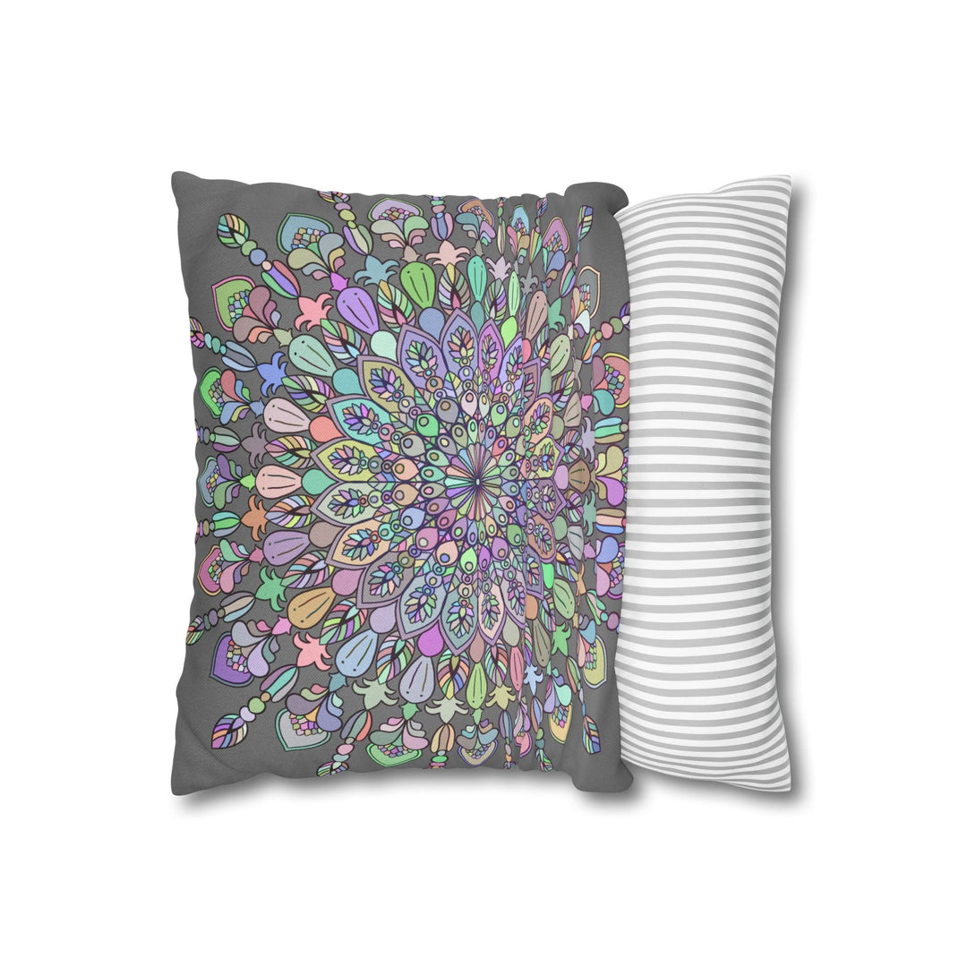 Spun Polyester Square Pillowcase Mandala Art - Original Fine Art - Hand - drawn - Pastel colors - Blululi