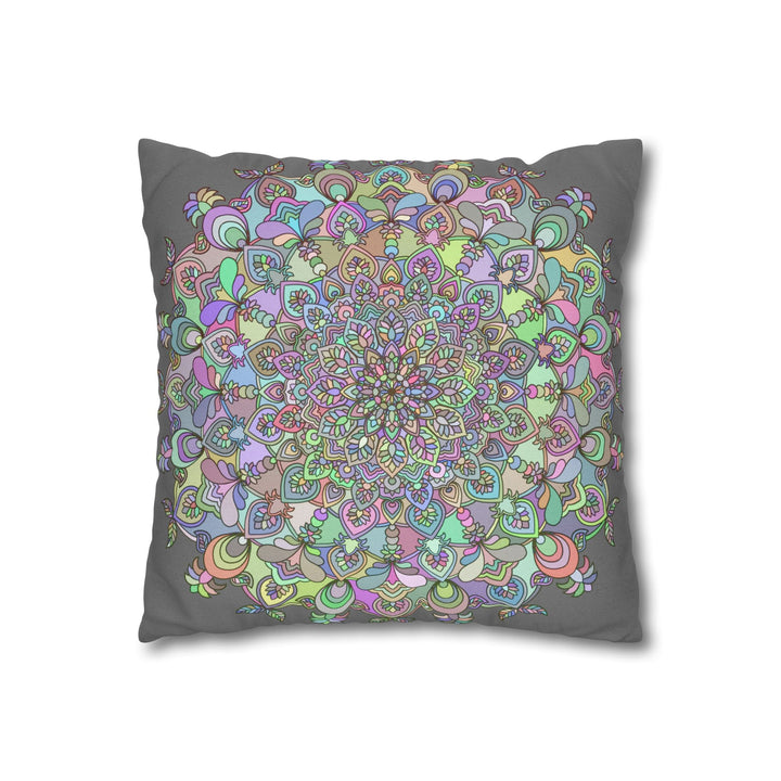 Spun Polyester Square Pillowcase Mandala Art - Original Fine Art - Hand - drawn - Pastel colors - Blululi