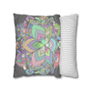 Spun Polyester Square Pillowcase Mandala Art - Original Fine Art - Hand - drawn - Pastel colors - Blululi