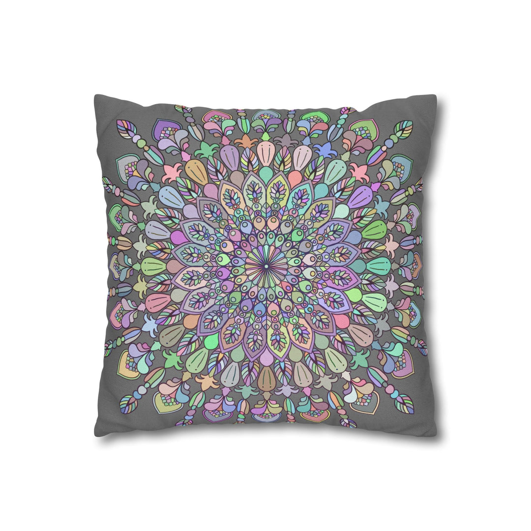 Spun Polyester Square Pillowcase Mandala Art - Original Fine Art - Hand - drawn - Pastel colors - Blululi