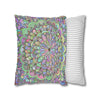 Spun Polyester Square Pillowcase Mandala Art - Original Fine Art - Hand - drawn - Pastel colors - Blululi