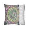 Spun Polyester Square Pillowcase Mandala Art - Original Fine Art - Hand - drawn - Pastel colors - Blululi