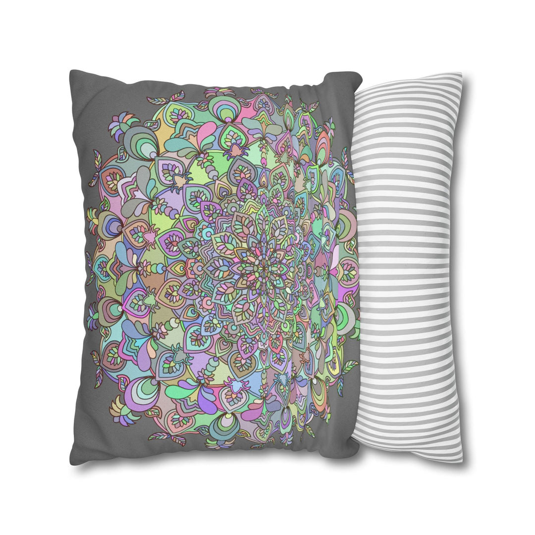 Spun Polyester Square Pillowcase Mandala Art - Original Fine Art - Hand - drawn - Pastel colors - Blululi