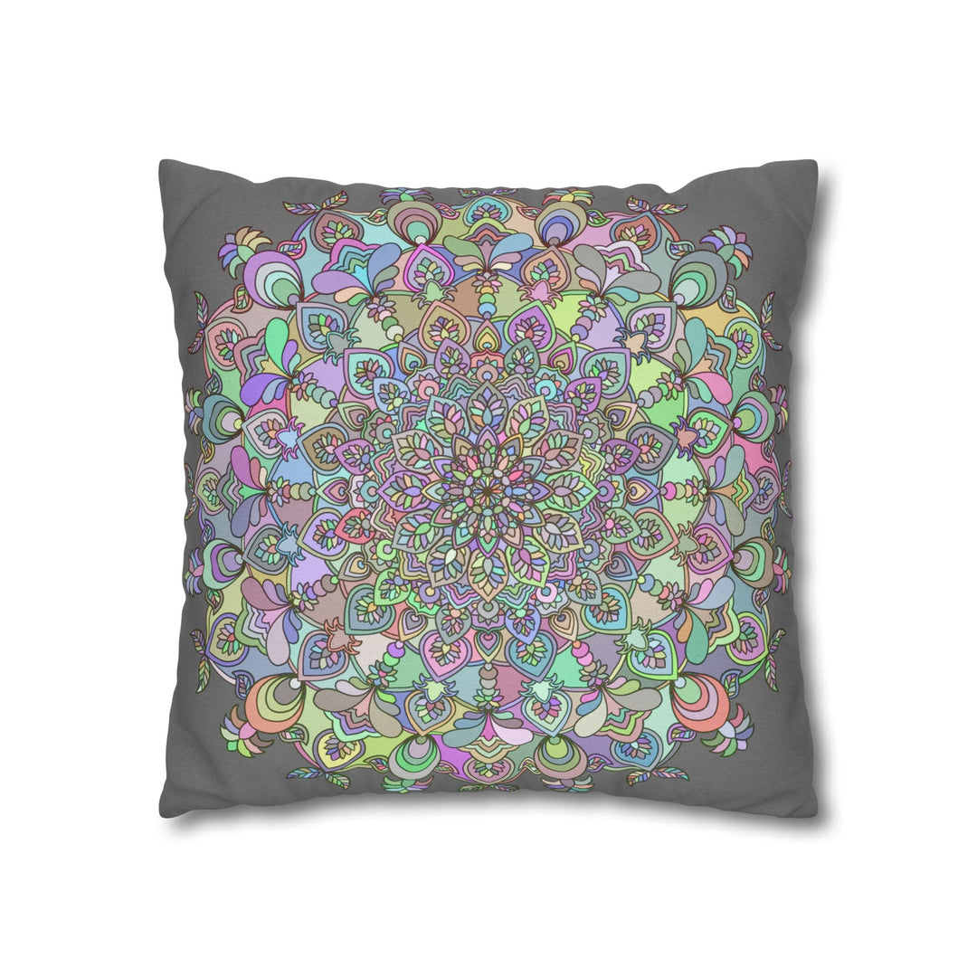 Spun Polyester Square Pillowcase Mandala Art - Original Fine Art - Hand - drawn - Pastel colors - Blululi