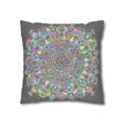 Spun Polyester Square Pillowcase Mandala Art - Original Fine Art - Hand - drawn - Pastel colors - Blululi
