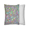 Spun Polyester Square Pillowcase Mandala Art - Original Fine Art - Hand - drawn - Pastel colors - Blululi