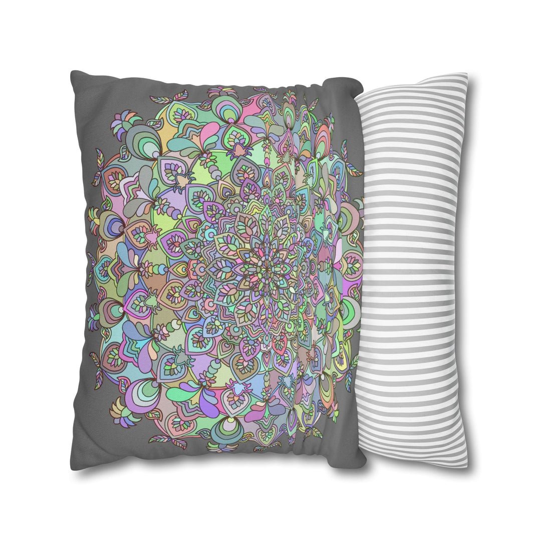 Spun Polyester Square Pillowcase Mandala Art - Original Fine Art - Hand - drawn - Pastel colors - Blululi