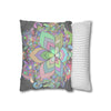 Spun Polyester Square Pillowcase Mandala Art - Original Fine Art - Hand - drawn - Pastel colors - Blululi