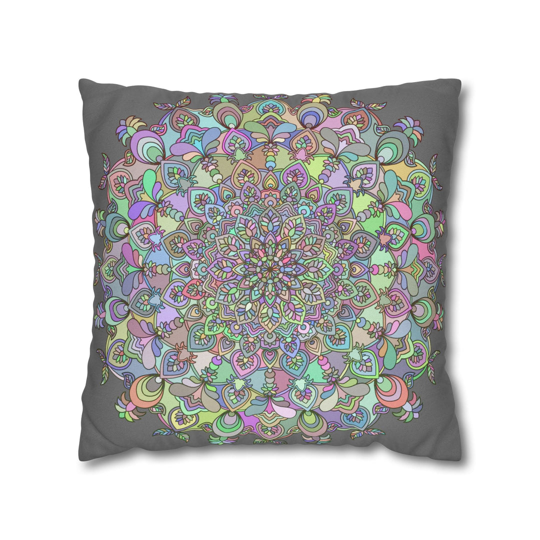 Spun Polyester Square Pillowcase Mandala Art - Original Fine Art - Hand - drawn - Pastel colors - Blululi