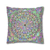 Spun Polyester Square Pillowcase Mandala Art - Original Fine Art - Hand - drawn - Pastel colors - Blululi