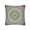 Spun Polyester Square Pillowcase Mandala Art - Original Fine Art - Hand - drawn - Pastel colors - Blululi