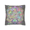 Spun Polyester Square Pillowcase Mandala Art - Original Fine Art - Hand - drawn - Pastel colors - Blululi