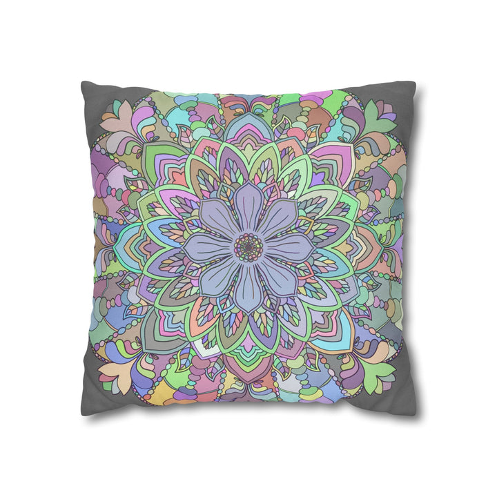 Spun Polyester Square Pillowcase Mandala Art - Original Fine Art - Hand - drawn - Pastel colors - Blululi