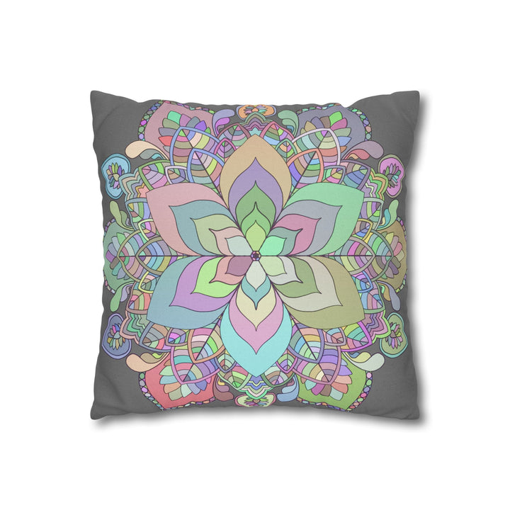 Spun Polyester Square Pillowcase Mandala Art - Original Fine Art - Hand - drawn - Pastel colors - Blululi