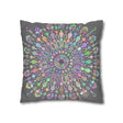 Spun Polyester Square Pillowcase Mandala Art - Original Fine Art - Hand - drawn - Pastel colors - Blululi