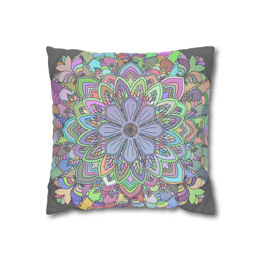 Spun Polyester Square Pillowcase Mandala Art - Original Fine Art - Hand - drawn - Pastel colors - Blululi