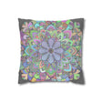 Spun Polyester Square Pillowcase Mandala Art - Original Fine Art - Hand - drawn - Pastel colors - Blululi