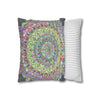 Spun Polyester Square Pillowcase Mandala Art - Original Fine Art - Hand - drawn - Pastel colors - Blululi