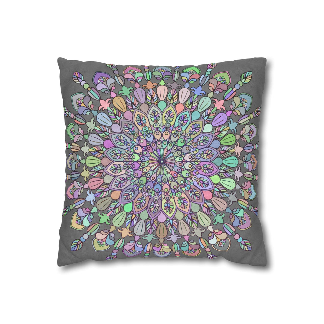 Spun Polyester Square Pillowcase Mandala Art - Original Fine Art - Hand - drawn - Pastel colors - Blululi