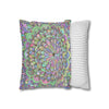 Spun Polyester Square Pillowcase Mandala Art - Original Fine Art - Hand - drawn - Pastel colors - Blululi