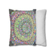 Spun Polyester Square Pillowcase Mandala Art - Original Fine Art - Hand - drawn - Pastel colors - Blululi