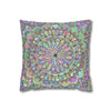 Spun Polyester Square Pillowcase Mandala Art - Original Fine Art - Hand - drawn - Pastel colors - Blululi