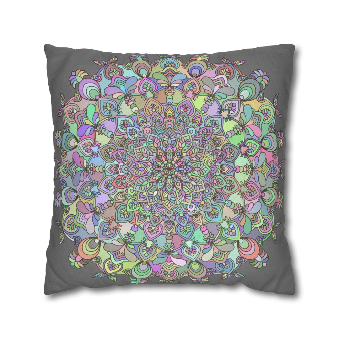 Spun Polyester Square Pillowcase Mandala Art - Original Fine Art - Hand - drawn - Pastel colors - Blululi